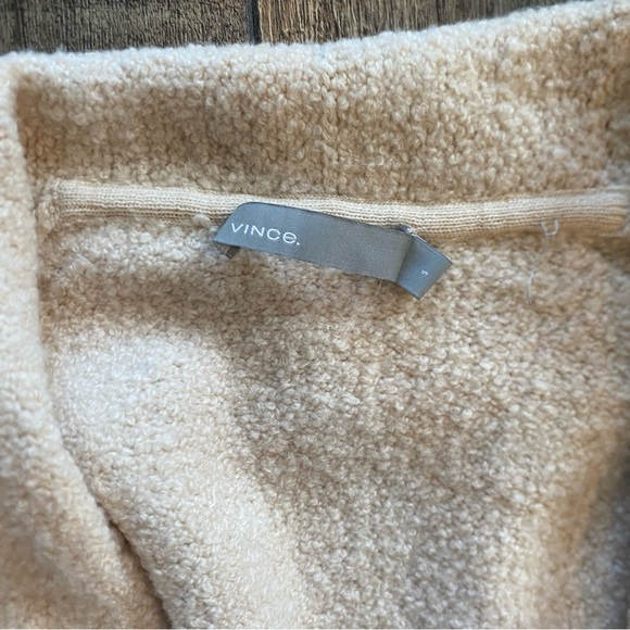 vince drape front cardigan wool blend in cream - Picture 7 of 9